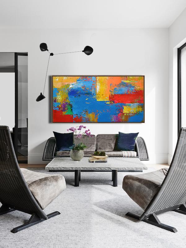 Panoramic Palette Knife Contemporary Art #L1D - Click Image to Close